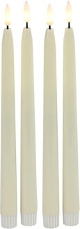 Countryfield LED dinerkaarsen - 4x st - creme wit - 28 cm - met afstandsbediening