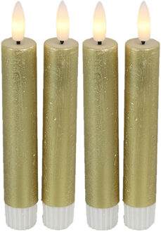 Countryfield Led dinerkaarsen - 4x st- goud -H15cm - afstandsbediening-timer-dimmer