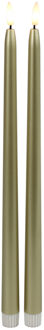 Countryfield LED dinerkaarsen extra lang - 2x st- goud - 38 cm - met afstandsbediening