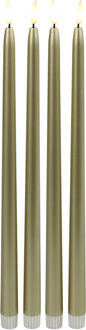 Countryfield LED dinerkaarsen extra lang - 4x st- goud - 38 cm - met afstandsbediening