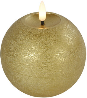 Countryfield LED kaars/bolkaars- goud - B10 x H11 cm - Lyon - warm wit Goudkleurig