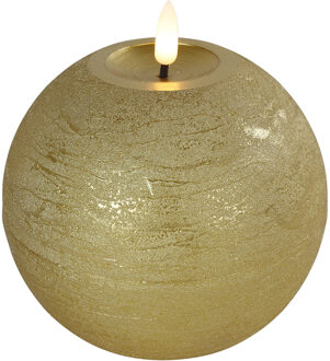 Countryfield LED kaars/bolkaars- goud - B12 x H12,5 cm - Lyon - warm wit