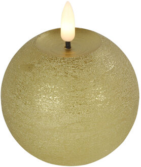 Countryfield LED kaars/bolkaars- goud - B8 x H9,5 cm - Lyon - warm wit Goudkleurig