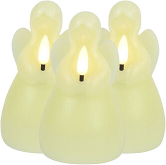 Countryfield LED kaars engel - 3x - creme wit - H14,5 cm - wax kaars op batterijen - kerst thema