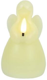 Countryfield LED kaars engel - creme wit - H11,5 cm - wax kaars op batterijen - kerst thema