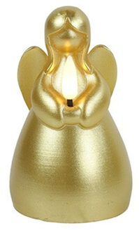 Countryfield LED kaars engel - goud - H11,5 cm - wax kaars op batterijen - kerst thema