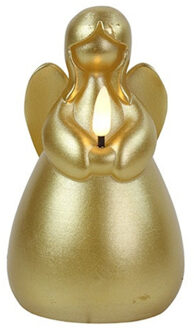 Countryfield LED kaars engel - goud - H14,5 cm - wax kaars op batterijen - kerst thema