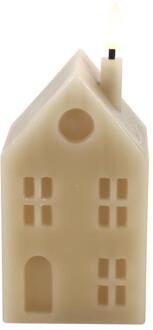 Countryfield LED kaars huis M beige 6,5x7,5x16cm