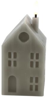 Countryfield LED kaars huis M grijs 6,5x7,5x16cm