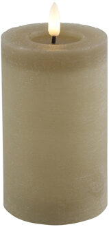 Countryfield LED kaars/stompkaars - beige - D7,5 x H12,5 cm - timer