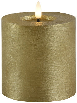 Countryfield LED kaars/stompkaars - goud - D10 x H10 cm - timer - warm wit