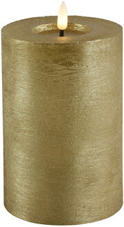 Countryfield LED kaars/stompkaars - goud - D10 x H15 cm - timer - warm wit