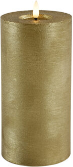 Countryfield LED kaars/stompkaars - goud - D10 x H20 cm - timer - warm wit Goudkleurig