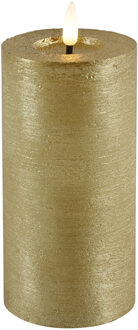 Countryfield LED kaars/stompkaars - goud - D7,5 x H15 cm - timer