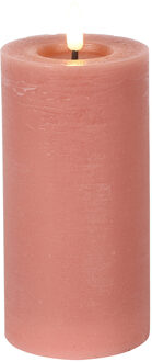 Countryfield LED kaars/stompkaars - roze - D7,5 x H15 cm - timer