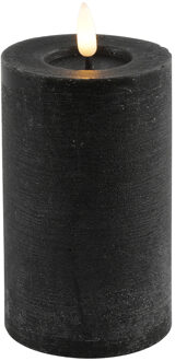 Countryfield LED kaars/stompkaars - zwart - D7,5 x H12,5 cm - timer