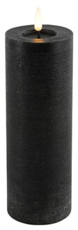 Countryfield LED kaars/stompkaars - zwart - D7,5 x H20 cm - timer