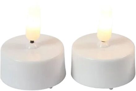 Countryfield LED kaarsjes theelichtjes - 2x stuks - wit - warm wit - LED kaarsen