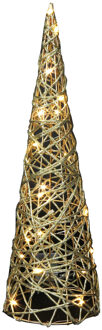 Countryfield LED kegel kerstboom lamp - goud - 20 leds - 40 cm - met timer Goudkleurig