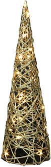 Countryfield LED kegel kerstboom lamp - goud - 30 leds - 60 cm - met timer Goudkleurig