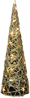 Countryfield LED kegel kerstboom lamp - goud - metaal - 80 cm - verlichte kerstboomkegel Goudkleurig