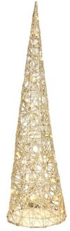 Countryfield LED kerstboom kegel - H80 cm - goud - metaal - kerstverlichting figuur Goudkleurig
