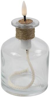 Countryfield LED Olielamp hoog Lyon helder Ø8xH14,5cm transparant