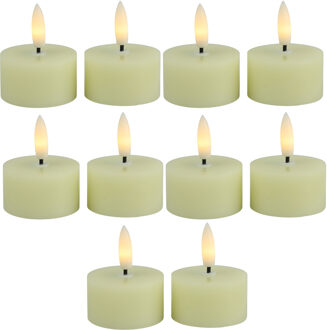 Countryfield LED theelichtjes/waxinelichtjes - 10x st - creme wit - D4 x H5,2 cm - met timer