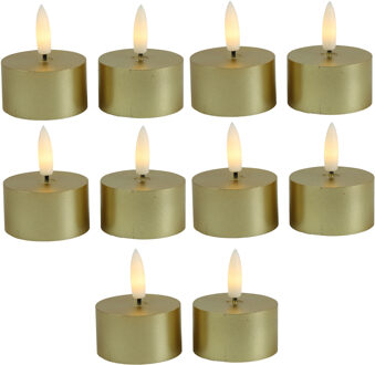 Countryfield LED theelichtjes/waxinelichtjes - 10x st - goud - D4 x H5,2 cm - met timer