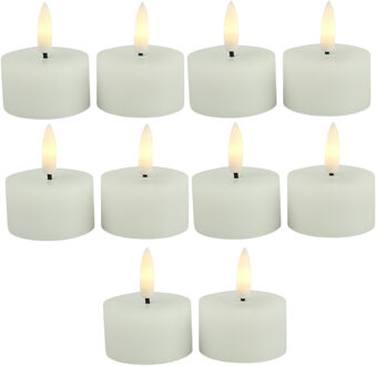 Countryfield LED theelichtjes/waxinelichtjes - 10x st - wit - D4 x H5,2 cm - met timer