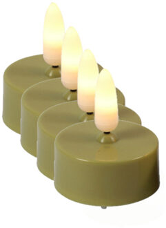 Countryfield LED theelichtjes/waxinelichtjes - 4x st - goud - met timer - warm goud