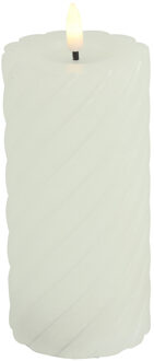 Countryfield Luxe LED kaars/stompkaars - wit - D7,5 x H15 cm - timer - warm wit licht