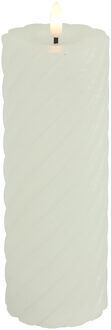 Countryfield Luxe LED kaars/stompkaars - wit - D7,5 x H20 cm - timer - warm wit licht