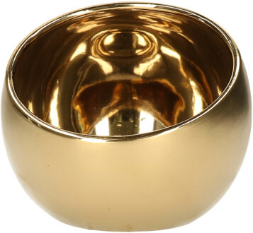 Countryfield Luxe theelichthouder - Veneta - goud - D10 x H9 cm - Waxinelichtjeshouders Goudkleurig