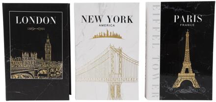 Countryfield Opbergboek NY/Parijs/Londen 27x18x7cm verschillende