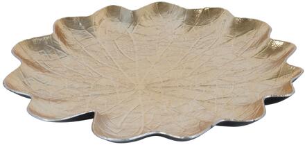 Countryfield Schaal bladvorm kunststof goud 33cm