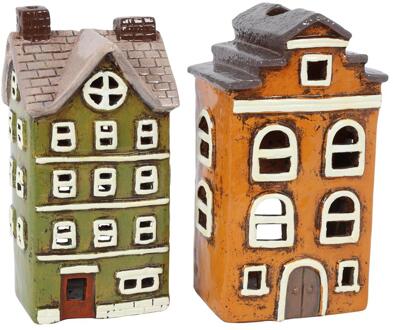 Countryfield Theelicht huis Dann 13,2x10x22,5cm bruin