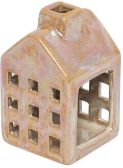 Countryfield Theelicht huis S geel 6x6x10cm