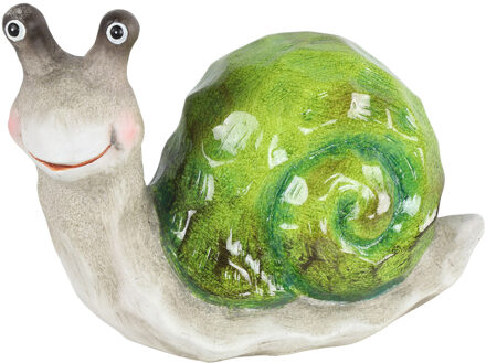 Countryfield Tuinbeelddieren - Slak - kunststeen - H16 cm - groen - Tuinbeelden Multikleur