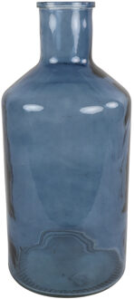 Countryfield Vaas - blauw - transparant glas - XXL fles vorm - D24 x H52 cm