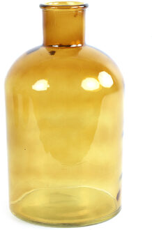 Countryfield Vaas - goudgeel - glas - apotheker fles vorm - D17 x H30 cm