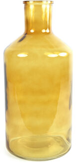 Countryfield Vaas - goudgeel - glas - XXL fles vorm - D24 x H51 cm