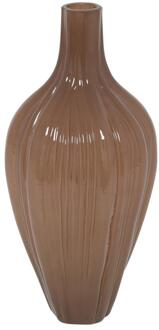 Countryfield Vaas hoog Eline mat bruin Ø16xH36cm