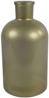 Countryfield Vaas - mat goud - glas - Apotheker fles vorm - D14 x H27 cm