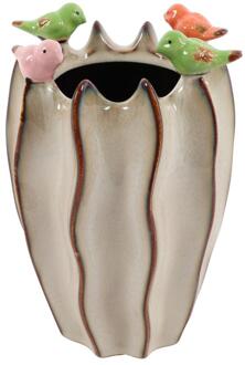Countryfield Vaas vogels S bruin 12x12x18cm beige