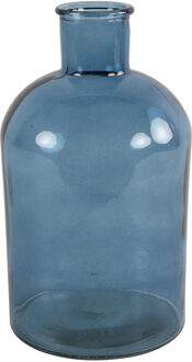 Countryfield Vaas - zeeblauw/transparant - glas - Apotheker fles vorm - D17 x H31 cm