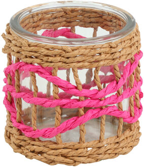 Countryfield Waxinelichthouder Ø8x8cm roze