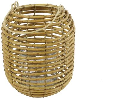 Countryfield Windlicht hoog naturel H24cm kunststof bruin