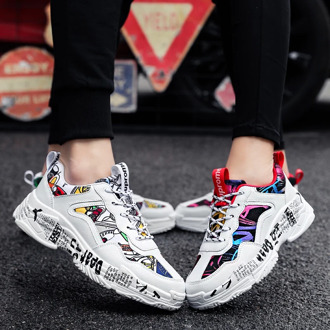 Couple graffiti sneakers classic vulcanized shoes non-slip lightweight breathable Tenis Masculino canvas shoes Zapatos De Hombre