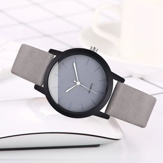 Couple Watches for Women Simple Creative Geometric Round Belt Faux Leather Quartz Wristwatches Wrist Watch Analog Wrist Watches